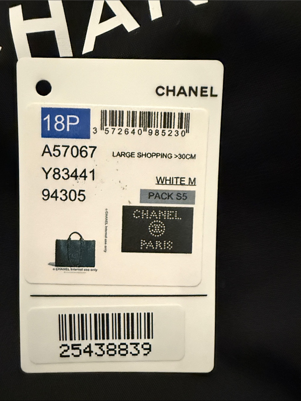CHANEL Black Studded Logo Tote with Chain-Detail Handles - Picture 3 of 13